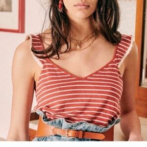 Sezane noemie top linen striped